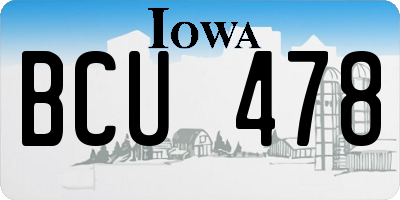 IA license plate BCU478