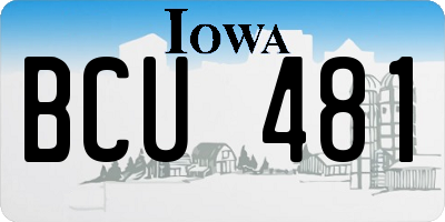 IA license plate BCU481