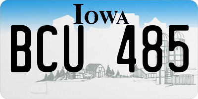 IA license plate BCU485