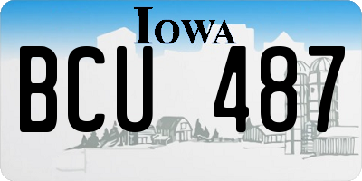 IA license plate BCU487