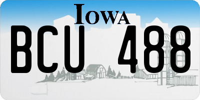 IA license plate BCU488