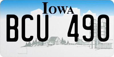 IA license plate BCU490