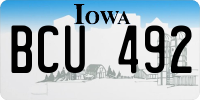 IA license plate BCU492