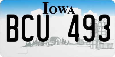 IA license plate BCU493