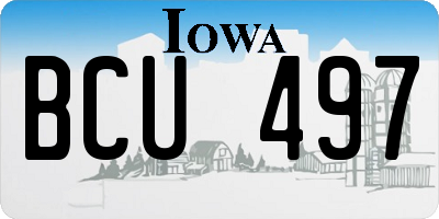 IA license plate BCU497