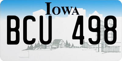 IA license plate BCU498