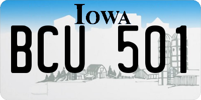 IA license plate BCU501