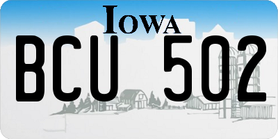 IA license plate BCU502