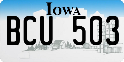 IA license plate BCU503