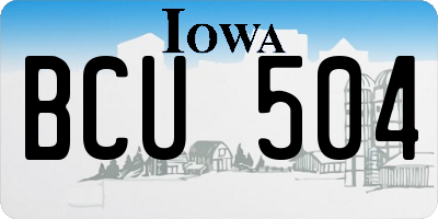 IA license plate BCU504
