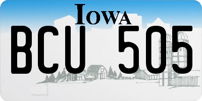 IA license plate BCU505