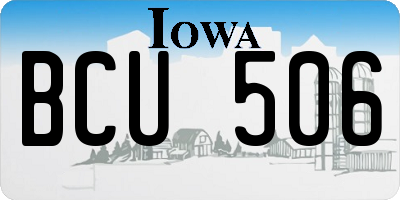 IA license plate BCU506