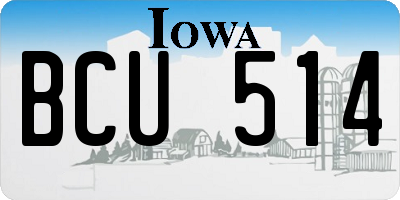 IA license plate BCU514