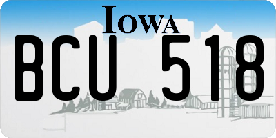 IA license plate BCU518