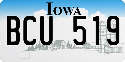 IA license plate BCU519