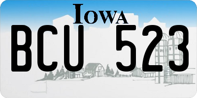 IA license plate BCU523