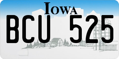 IA license plate BCU525