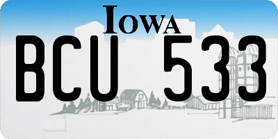IA license plate BCU533