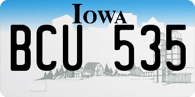 IA license plate BCU535