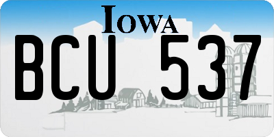 IA license plate BCU537