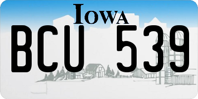 IA license plate BCU539