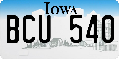 IA license plate BCU540