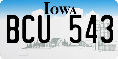 IA license plate BCU543