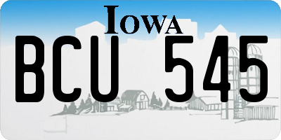IA license plate BCU545