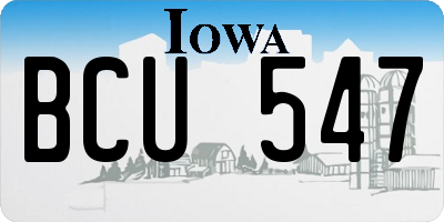 IA license plate BCU547