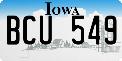 IA license plate BCU549