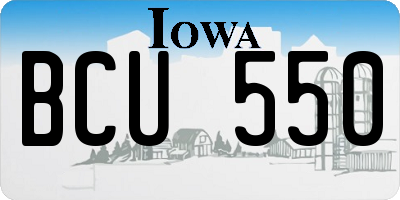 IA license plate BCU550