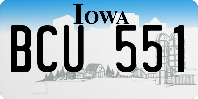 IA license plate BCU551