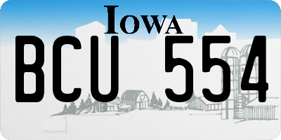 IA license plate BCU554