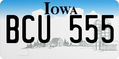 IA license plate BCU555