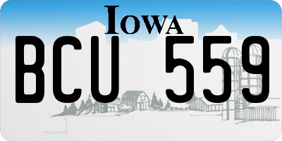 IA license plate BCU559