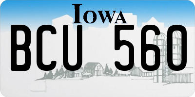 IA license plate BCU560