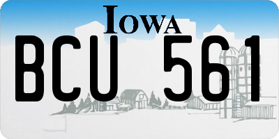 IA license plate BCU561