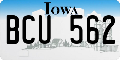 IA license plate BCU562