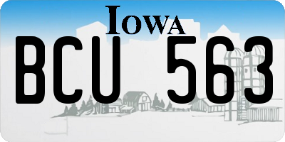 IA license plate BCU563