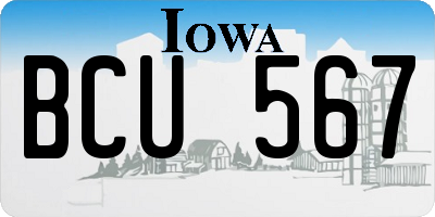 IA license plate BCU567