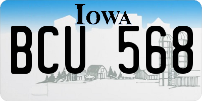 IA license plate BCU568