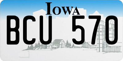 IA license plate BCU570