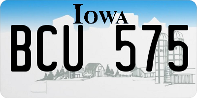 IA license plate BCU575