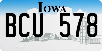 IA license plate BCU578