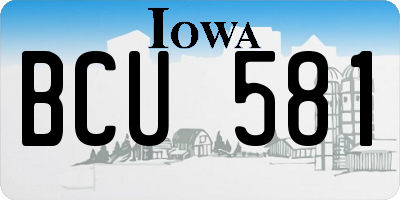 IA license plate BCU581