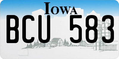 IA license plate BCU583