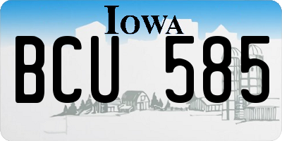 IA license plate BCU585