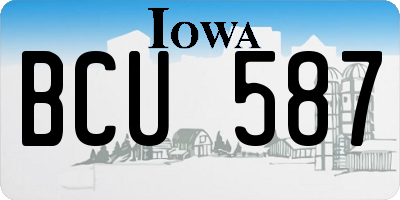 IA license plate BCU587