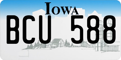 IA license plate BCU588