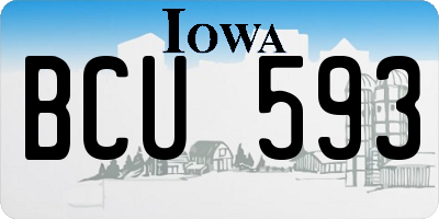 IA license plate BCU593